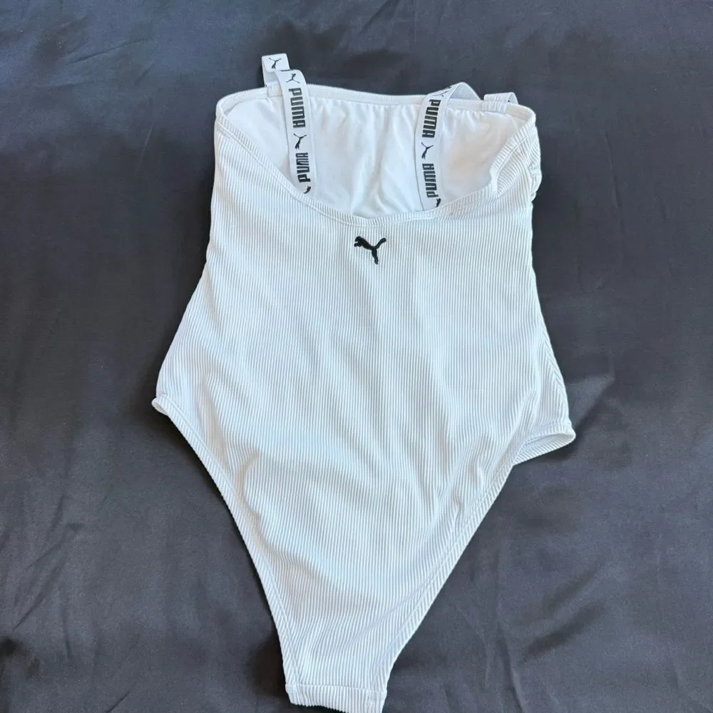 Puma Women's Swimsuit One Piece Off‎ White Size Large Ivory